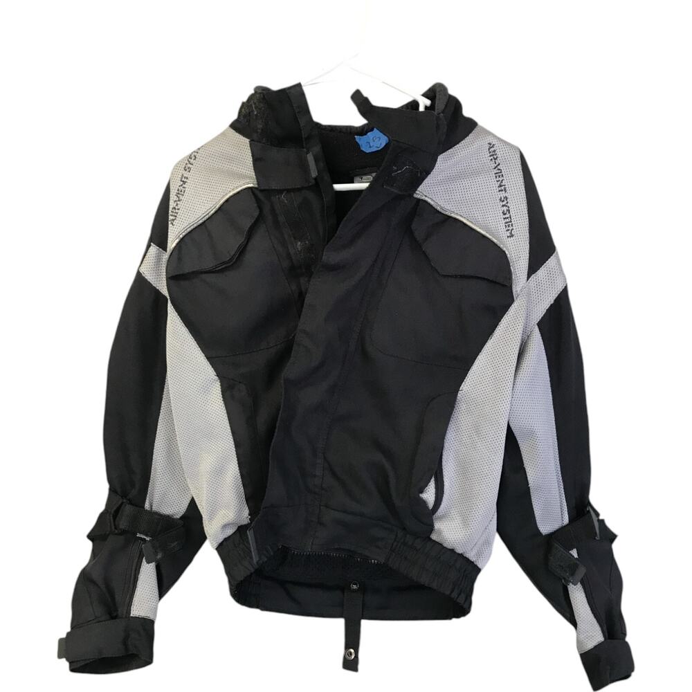 Wintex Racing Motorcycle Jacket Mens XS Black Gray Air Vent System Mesh Padded